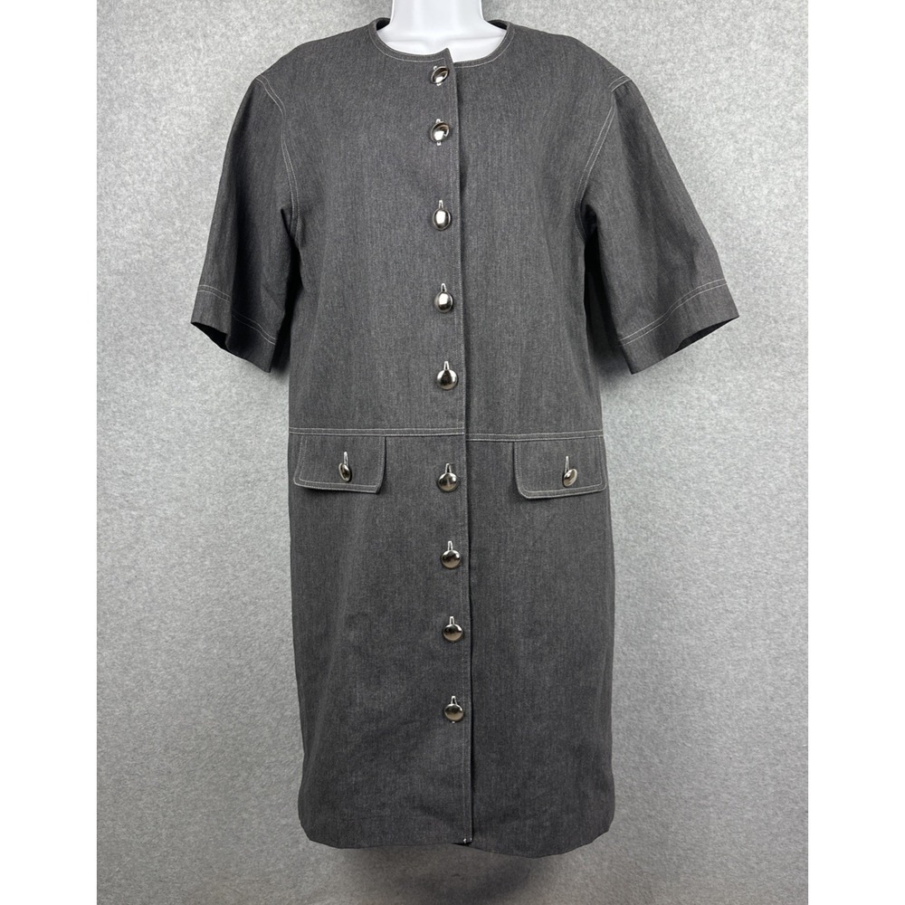 Brownstone Studio Harlem New York Women's Vintage Classic 80s Gray Dress Size 12